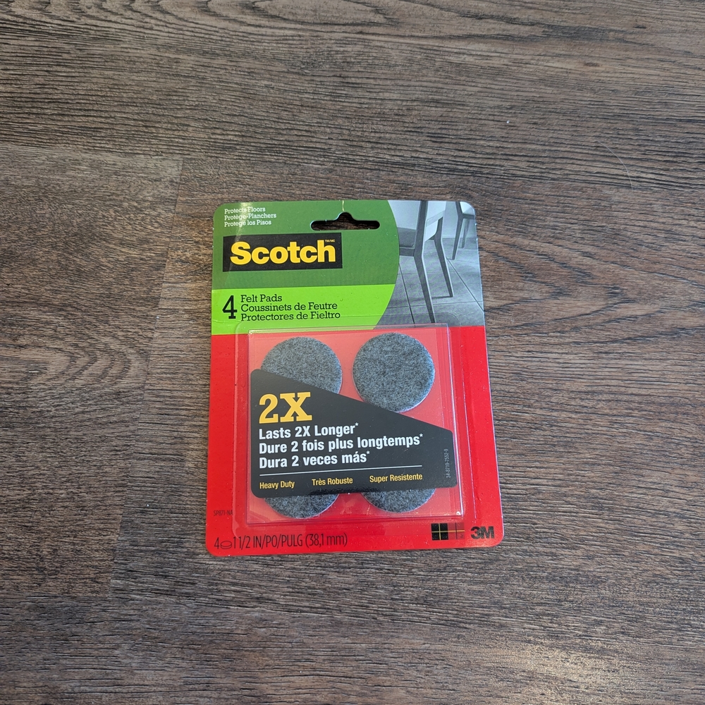 Scotch Heavy Duty Felt Pads - Gray